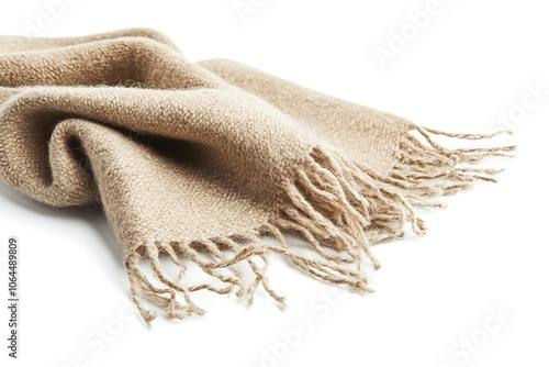Warm winter scarf. Isolated on white background.