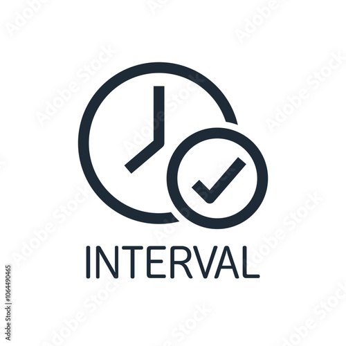 Interval, time span. Vector linear icon isolated on white background.