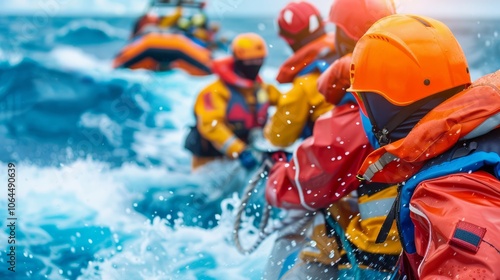 Wallpaper Mural Offshore Oil Platform Worker Rescue Operation at Sea Torontodigital.ca