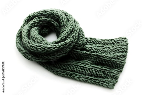 Knitted scarf on a white background.