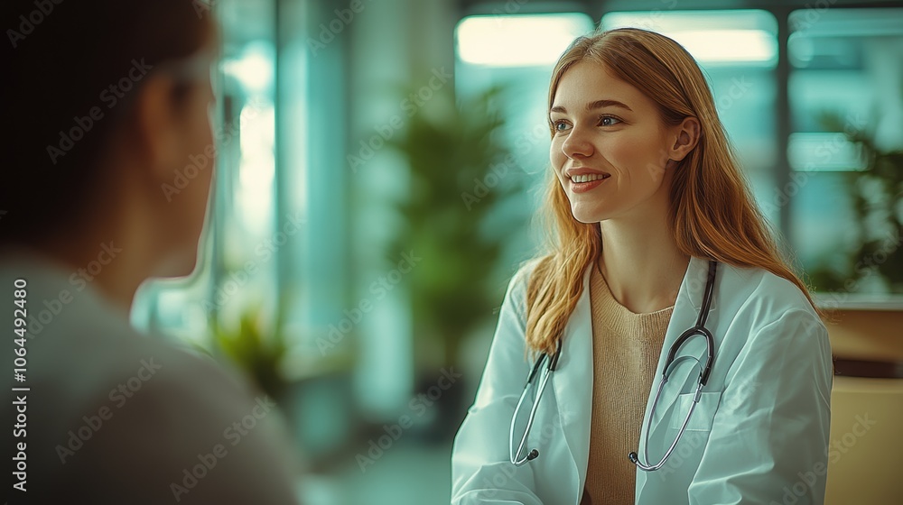 Smiling Female Doctor in Consultation Smiling Female Doctor in Consultation