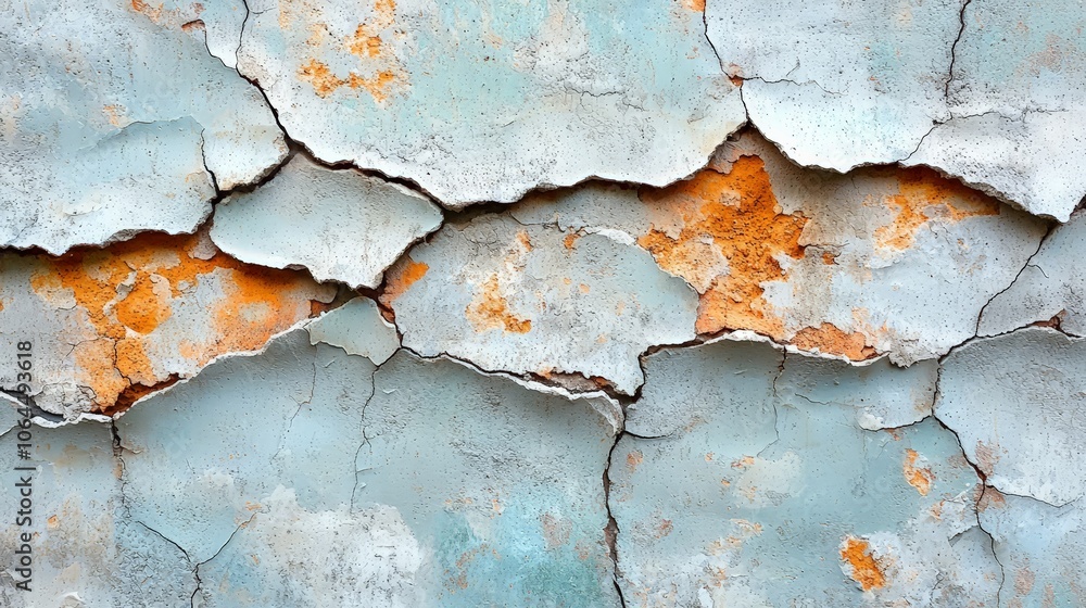 A close-up of cracked and peeling paint revealing layers of texture and color. A close-up of cracked and peeling paint revealing layers of texture and color.