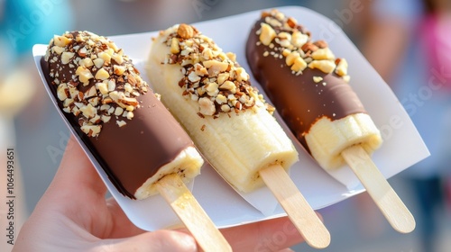 Indulge in delicious chocobanana treats with crunchy toppings photo