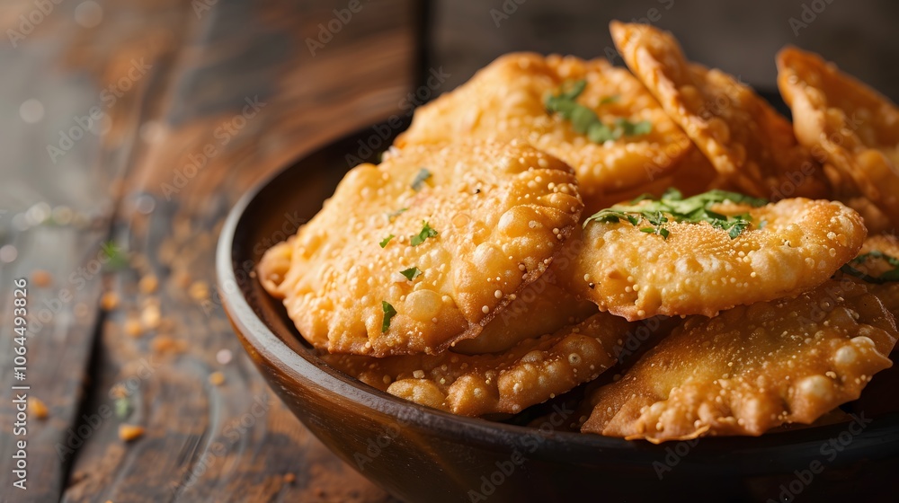 Ganthiya are deep fried Indian snacks made from chickpea flour. Ganthiya are deep fried Indian snacks made from chickpea flour.