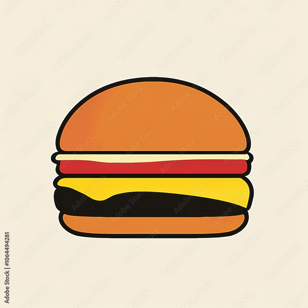 Minimal Cheeseburger Icon Minimal Cheeseburger Icon