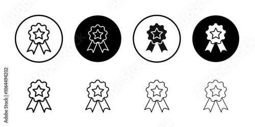 Badge icon flat line symbol set.