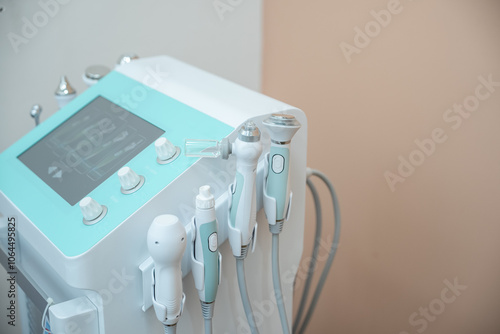 Ultrasound facial beauty treatment equipment in the beauty salon.