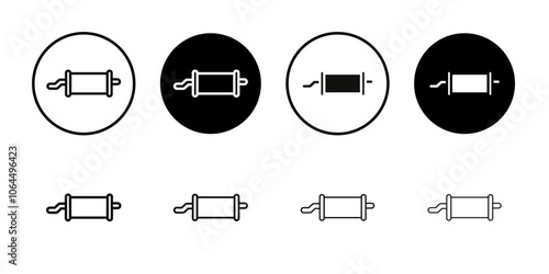 Exhaust pipe Icon flat line symbol set.
