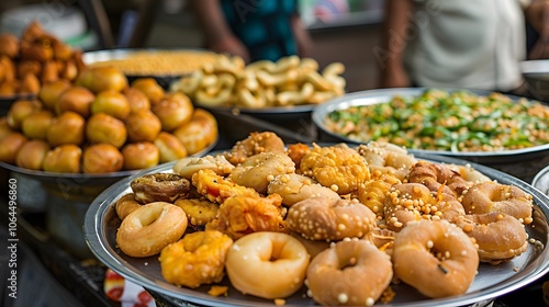 Ganthiya are deep fried Indian snacks made from chickpea flour. 