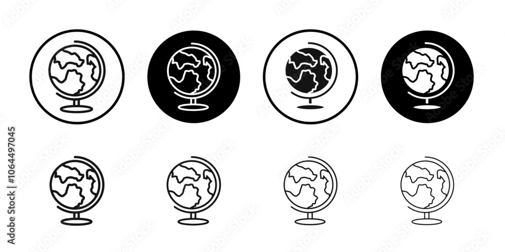 Globe icon flat line symbol set. Globe icon flat line symbol set.