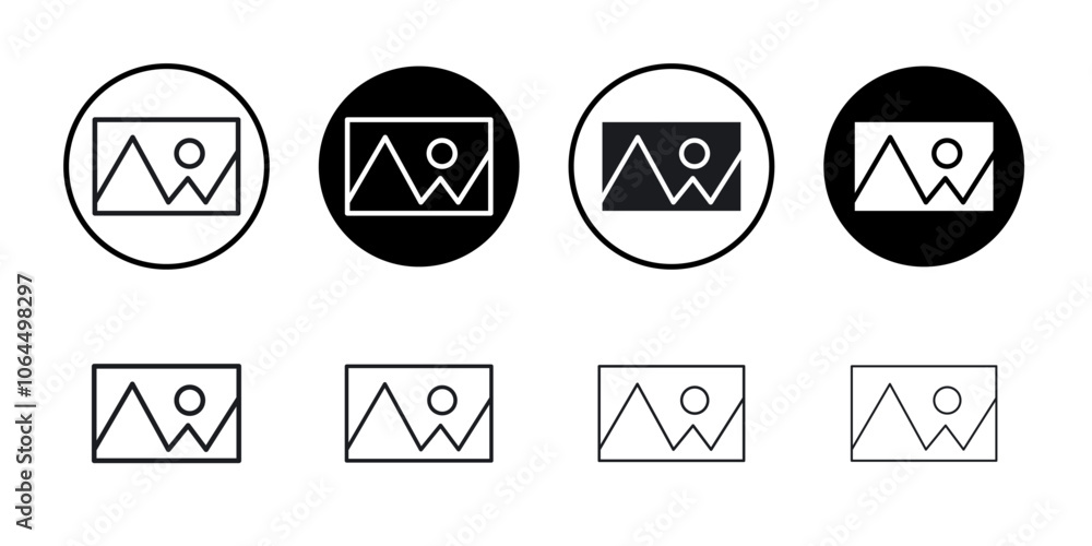Picture icon flat line symbol set. Picture icon flat line symbol set.
