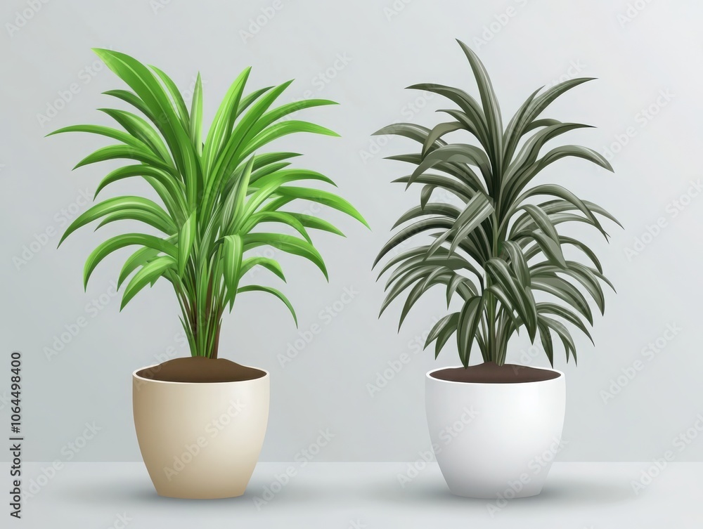 Fototapeta premium Stunning detailed illustrations of house plants in modern aesthetic for home decor and design enthusiasts