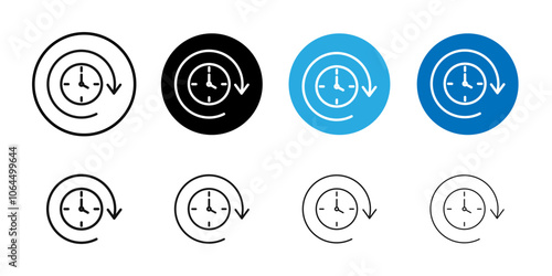 Time forward icon flat line symbol set.