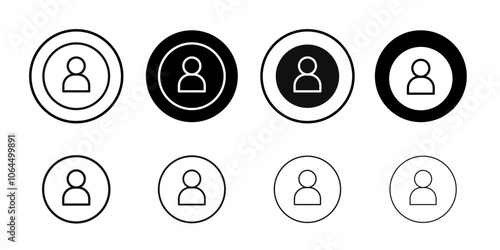 User icon flat line symbol set.