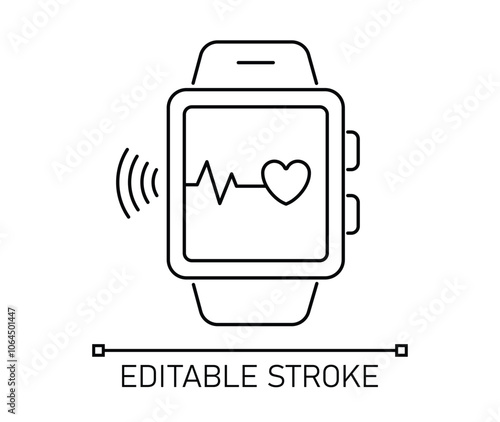 Watch, wristwatch, sport, training, gym, fitness icon, vector illustration