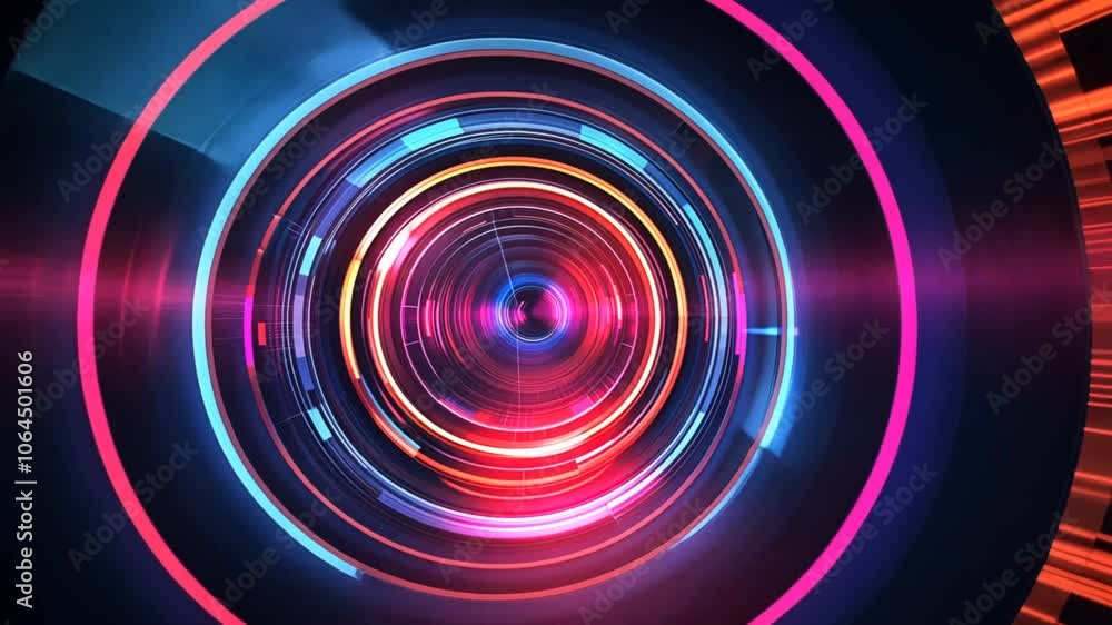 Abstract glowing circles of pink and blue light. Animation looping video background. Generated with AI Abstract glowing circles of pink and blue light. Animation looping video background. Generated with AI