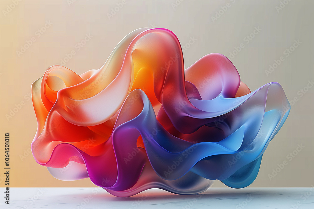 Obraz premium Vibrant Abstract Flow: A Stunning Digital Artwork Capturing Fluid Shapes and Vivid Colors