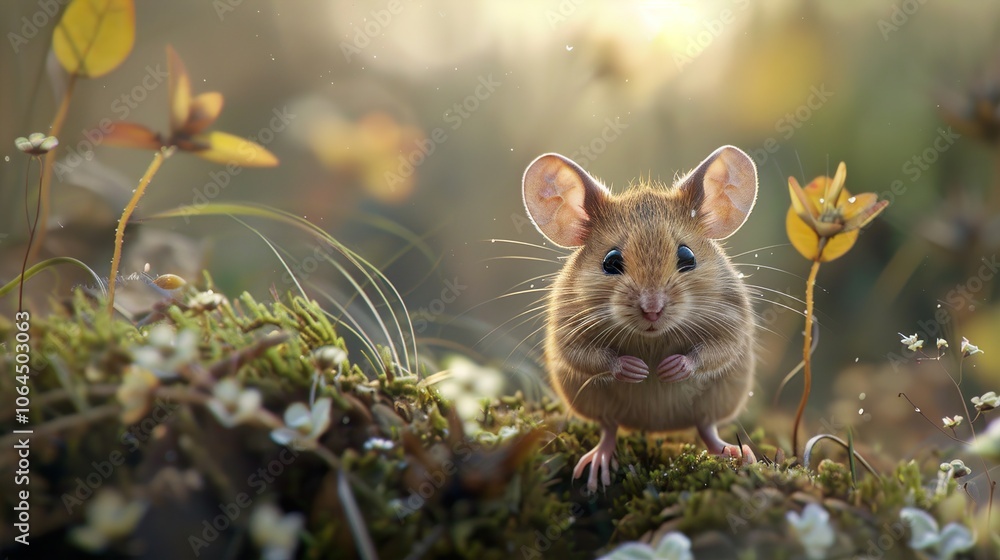 Adorable Mouse in a Forest Setting Adorable Mouse in a Forest Setting