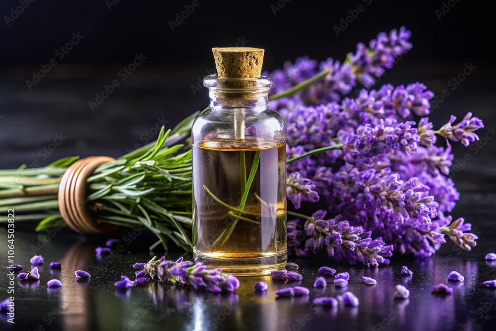 Lavender Essential Oil, Spa Beauty, Aroma Therapy Closeup Lavender Essential Oil, Spa Beauty, Aroma Therapy Closeup