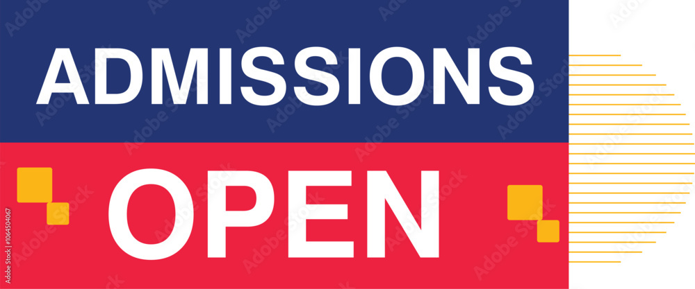 Fototapeta premium Admission open tag abstract for social media template with mega school college education offer banner tag deal discpunt