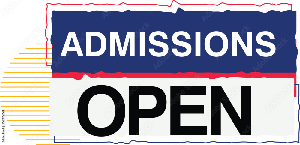 Fototapeta premium Admission open tag abstract for social media template with mega school college education offer banner tag deal discpunt 