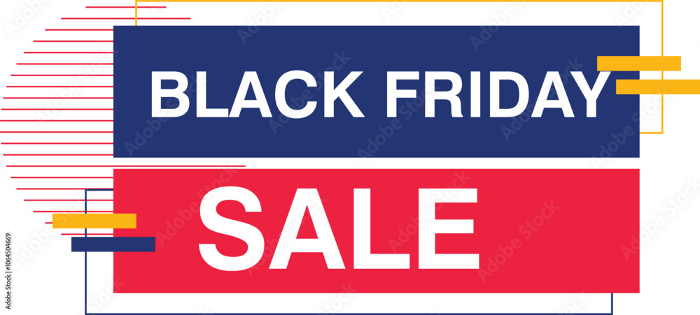 Fototapeta premium Black Friday Sale tag special offer banner super deal sign element yellow, black, abstract set creative