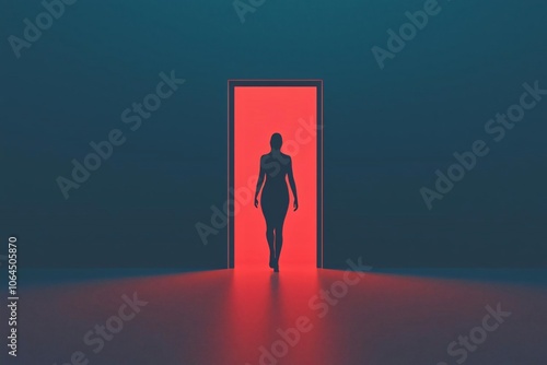 A silhouetted figure walking through a brightly lit doorway, symbolizing new beginnings and the journey ahead.