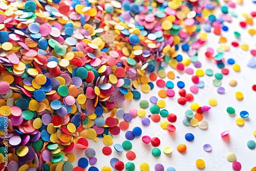 Festive Confetti Celebration on White Background â€“ Perfect for Event Promotions and Party Invitations