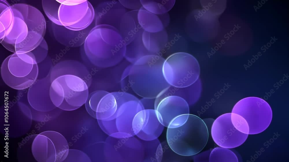 Abstract purple and blue bokeh lights on a dark background. Animation looping video background. Generated with AI Abstract purple and blue bokeh lights on a dark background. Animation looping video background. Generated with AI