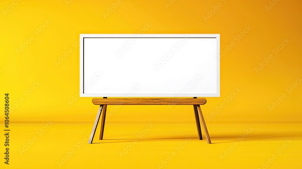 Fototapeta premium Blank Billboard Mockup on Vibrant Yellow Background