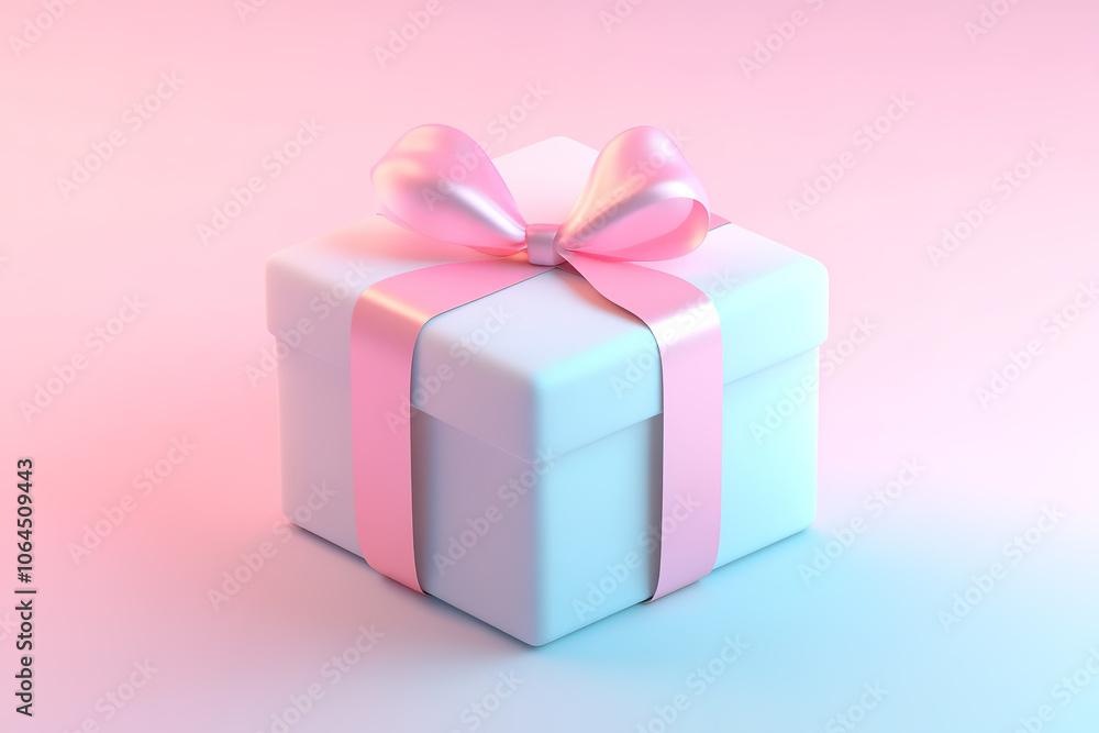 3D rendering cartoon style gift box shopping elements 3D rendering cartoon style gift box shopping elements