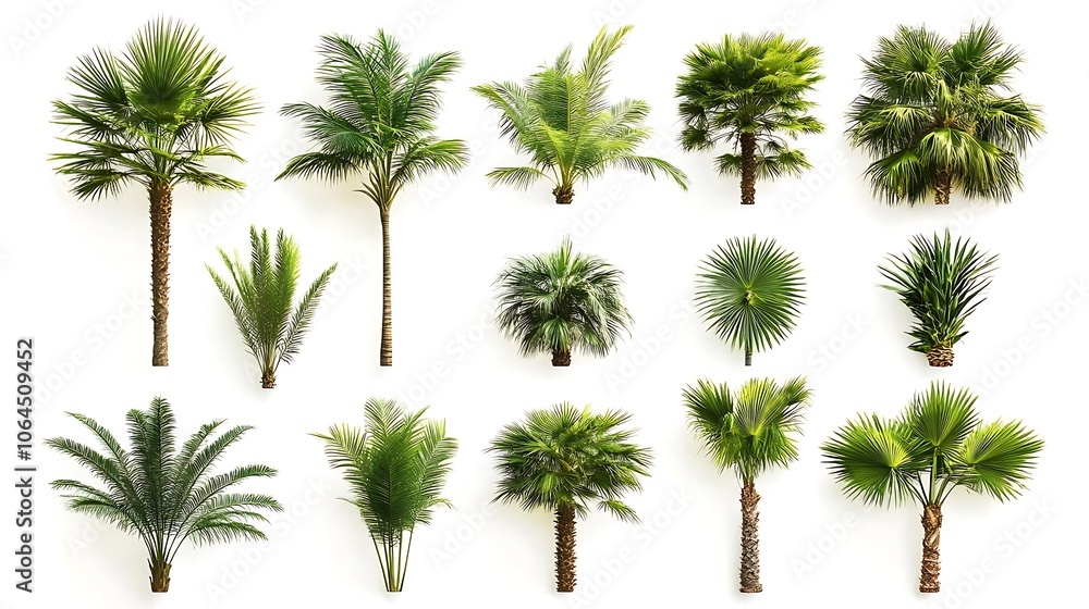A collection of different palm trees A collection of different palm trees