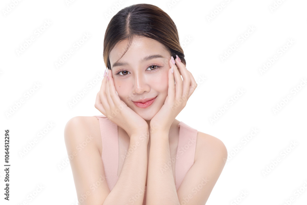 Studio shot Beautiful young Asian woman with clean fresh skin PNG file format transparent background. Studio shot Beautiful young Asian woman with clean fresh skin PNG file format transparent background.