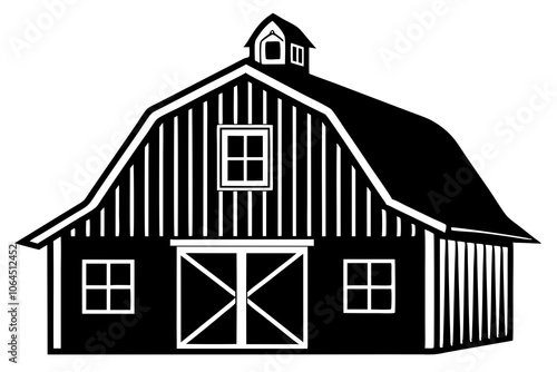 Farm building silhouette vector illustration 