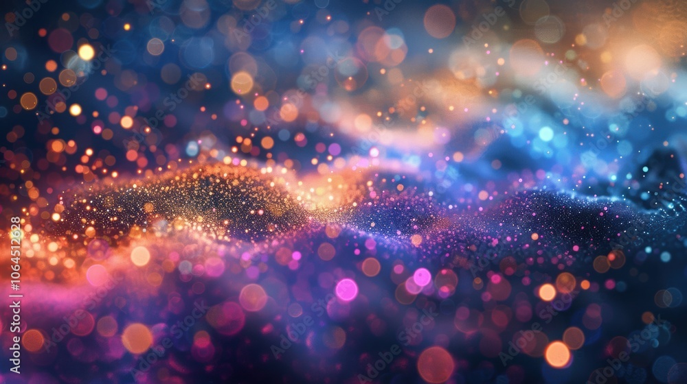 Colorful Glowing Particles on a Dark Background Colorful Glowing Particles on a Dark Background