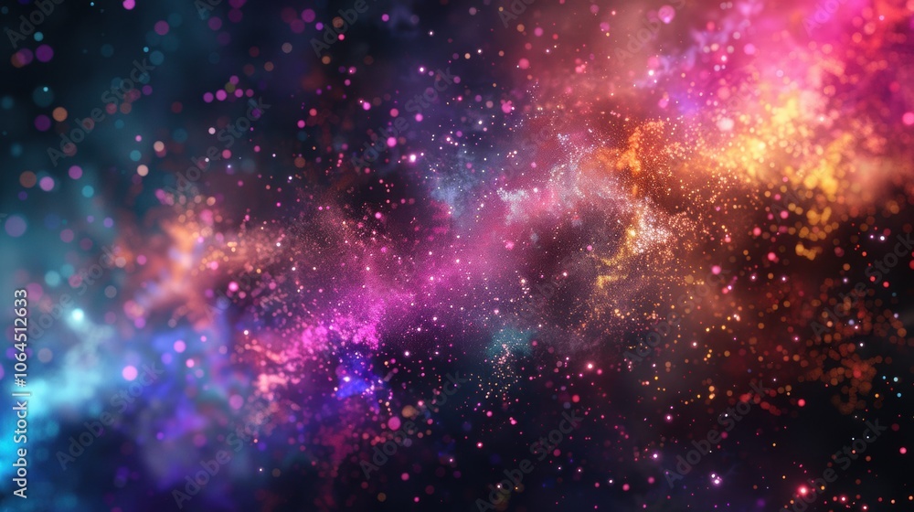 Colorful Glowing Particles on a Dark Background Colorful Glowing Particles on a Dark Background