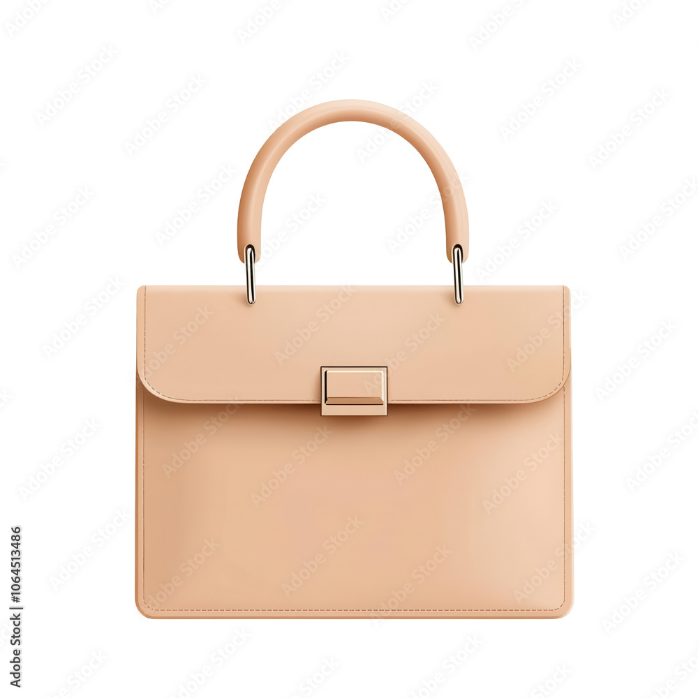 Flat designer handbag, isolated on solid white background, minimalist luxury, , transparent background Flat designer handbag, isolated on solid white background, minimalist luxury, , transparent background