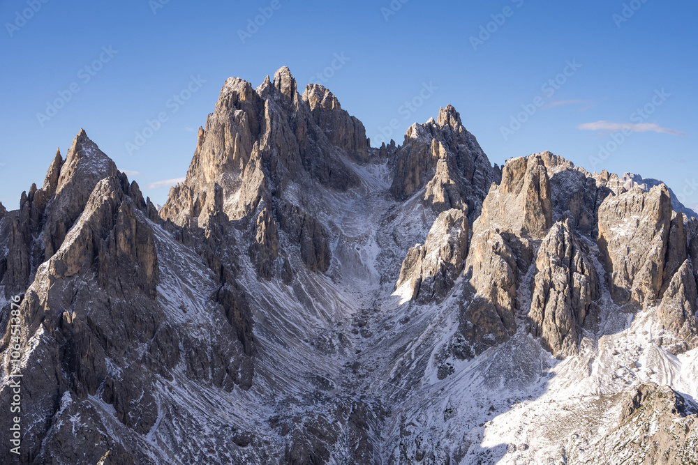 Obraz premium Grand peak rock mountain of Cadini di Misurina. Location place Tre Cime di Lavaredo, Dolomites, Italy