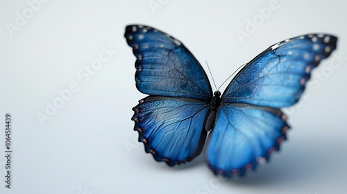 Beautiful butterfly in full body close-up portrait, flying butterfly med transparent background