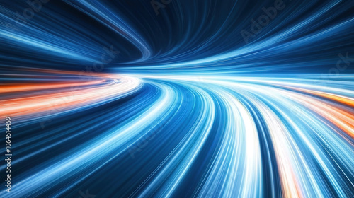 Abstract flowing light virtual digital space technology background poster