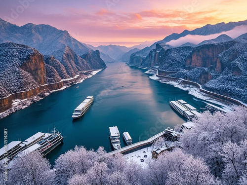 Natural scenery of the Three Gorges in Yichang, Hubei, China photo