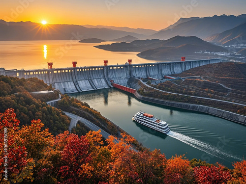 Natural scenery of the Three Gorges in Yichang, Hubei, China photo