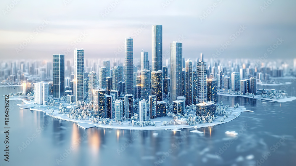 Fototapeta premium Smart City 3D Miniature Model