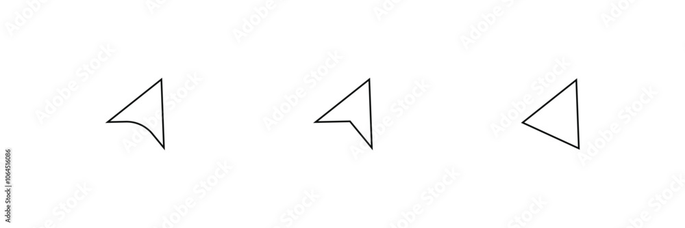 Mouse cursor click editable stroke outline icon isolated on white background flat vector illustration. Mouse cursor click editable stroke outline icon isolated on white background flat vector illustration.