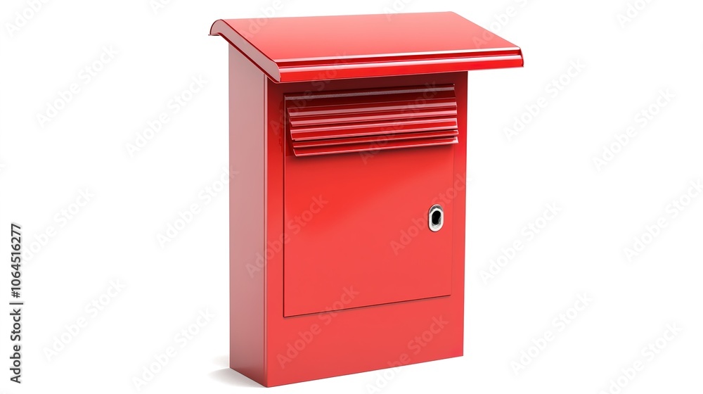Classic Post Box Isolated on a White Background, Ideal for Communication and Mail Delivery Concepts Classic Post Box Isolated on a White Background, Ideal for Communication and Mail Delivery Concepts