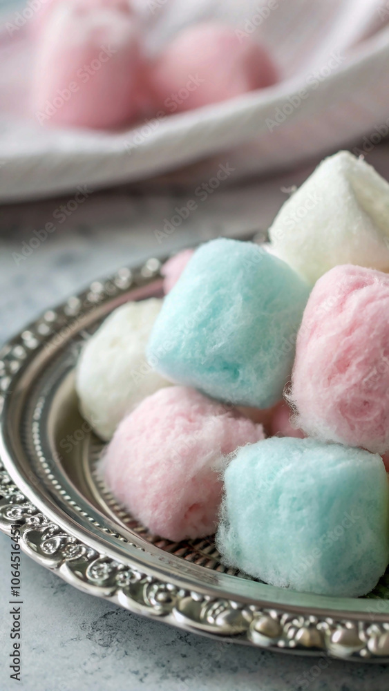 cotton candy puffs in pastel shades cotton candy puffs in pastel shades