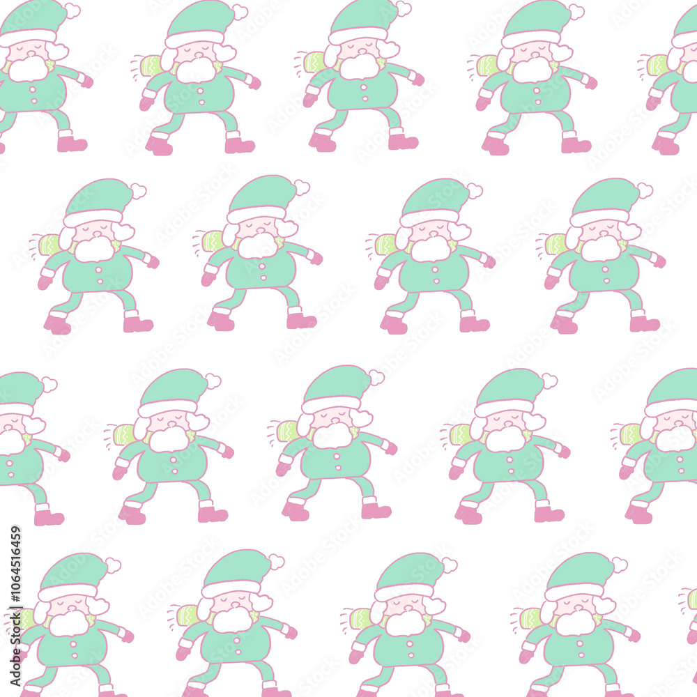 マフラーを巻いているサンタクロースのイラスト8 マフラーを巻いているサンタクロースのイラスト8