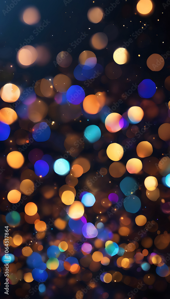 Colorful bokeh lights with a variety of hues and sizes on a dark background. Colorful bokeh lights with a variety of hues and sizes on a dark background.