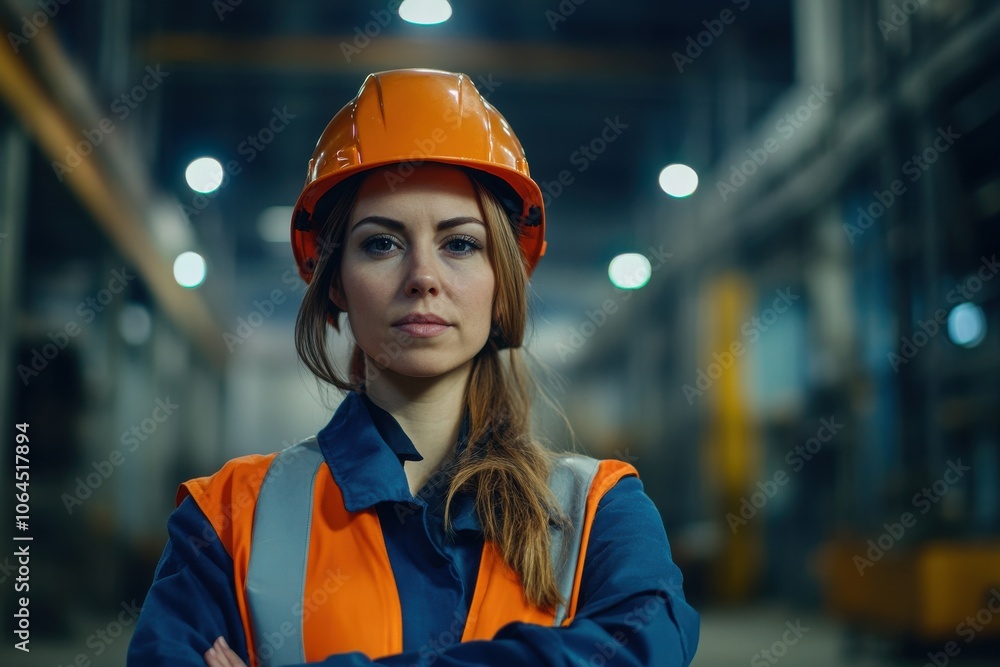 Professional Heavy Industry Engineer / Worker Wearing Safety Uniform and Hard Hat portrait Professional Heavy Industry Engineer / Worker Wearing Safety Uniform and Hard Hat portrait