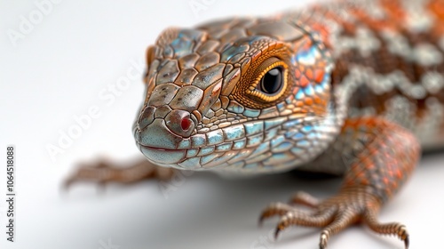 Chinese water dragon isolated on white background .Physignathus cocincinus photo